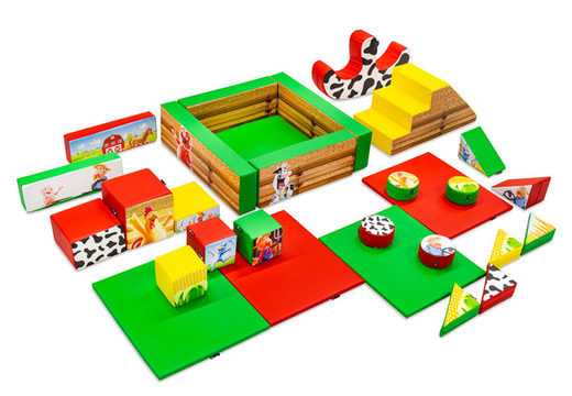 Set XXL de Softplay con temática de granja y bloques coloridos para jugar